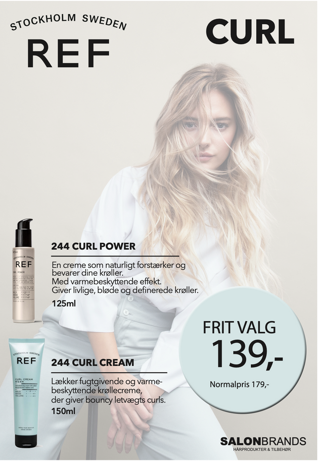 A5 Tilbudsseddel REF Curl tilbud 139,-