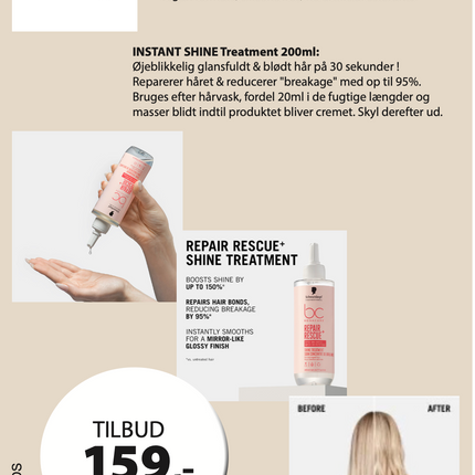 A5 Tilbudsseddel BC Repair Instant Shine NYHED kr. 159,-/199,- (Tur 6)