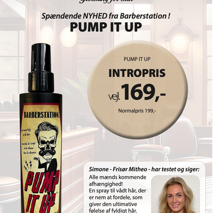 A5 Tilbudsseddel Barberstation Pump It Up 169,-
