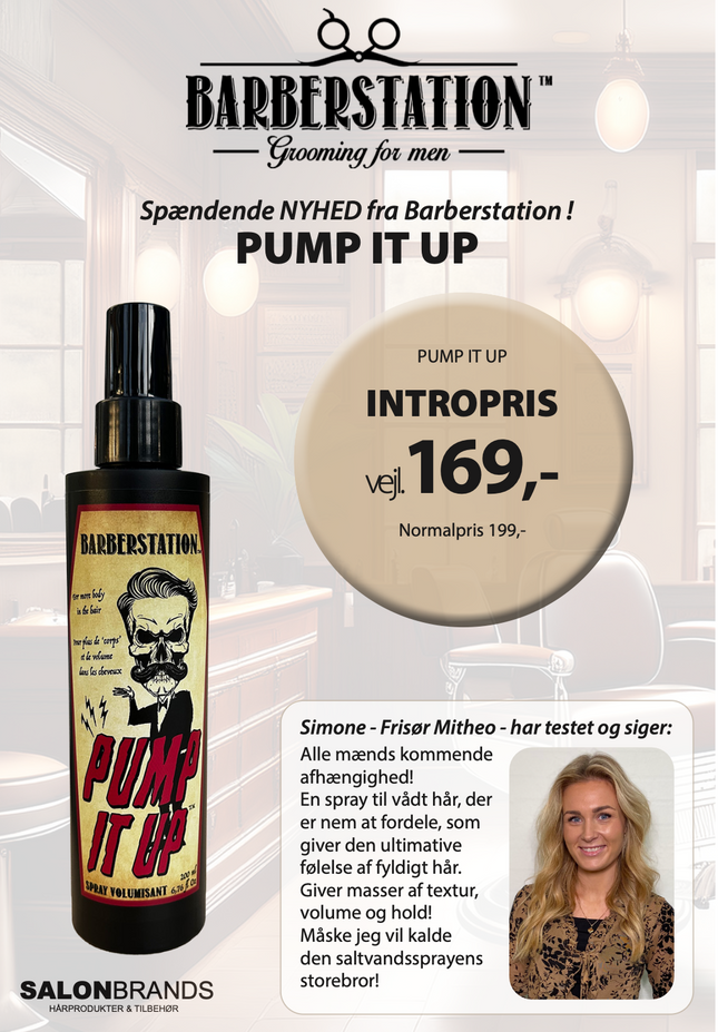 A5 Tilbudsseddel Barberstation Pump It Up 169,-