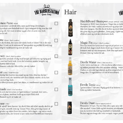 Barberstation brochure t/afkrydsning A5 (dansk)