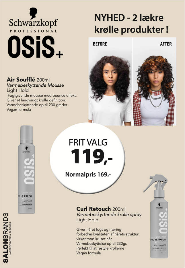 A5 Tilbudsseddel OSIS Curl NEW 119,- (Tur 6)