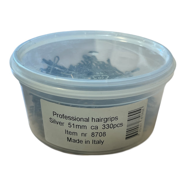Hårklemmer 330 stk 5cm Sølv rund