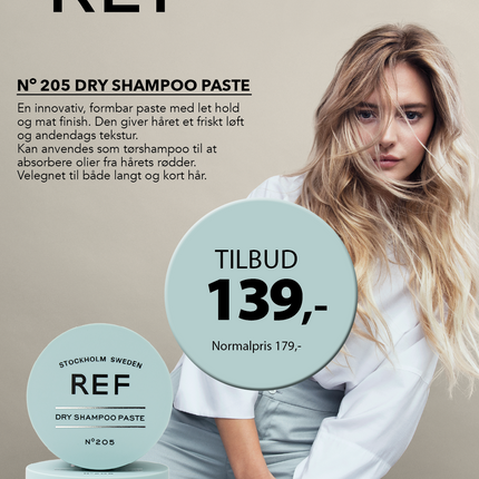 A5 Tilbudsseddel REF 205 Dry Shampoo Paste tilbud 139,-