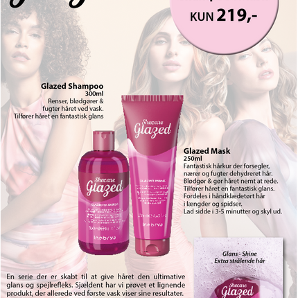 A5 Tilbudsseddel SheCare Glazed shampoo+mask 219,-