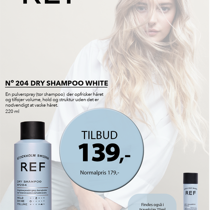 A5 Tilbudsseddel REF 204 Dry Shampoo tilbud 139,-