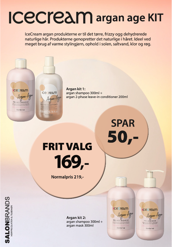 A5 Tilbudsseddel IceCream Argan Age KIT 169,-