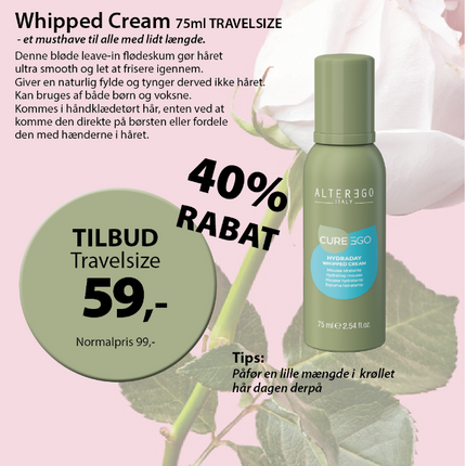 A5 Tilbudsseddel Whipped Cream TRAVELSIZE 59,-