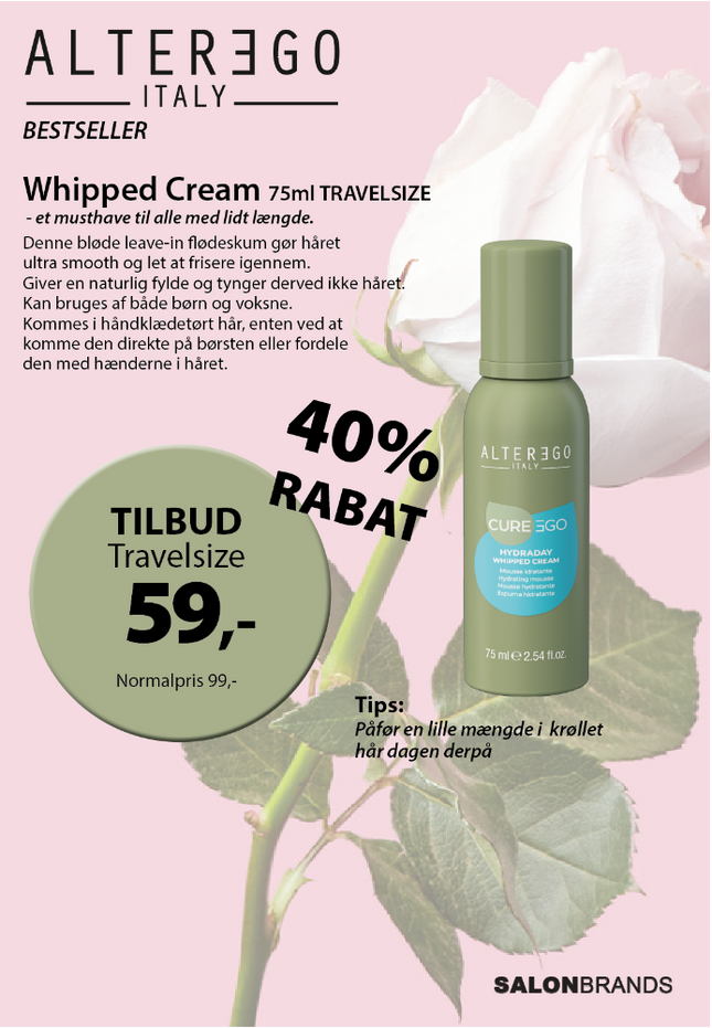 A5 Tilbudsseddel Whipped Cream TRAVELSIZE 59,-