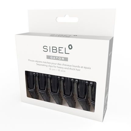Sibel Strong Clips 6 stk Sort 9cm NETTO