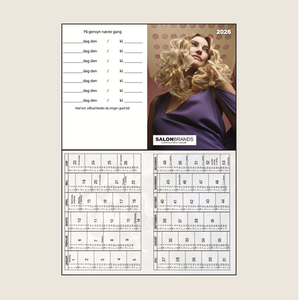 Frisørkalender 2026 100stk NEW