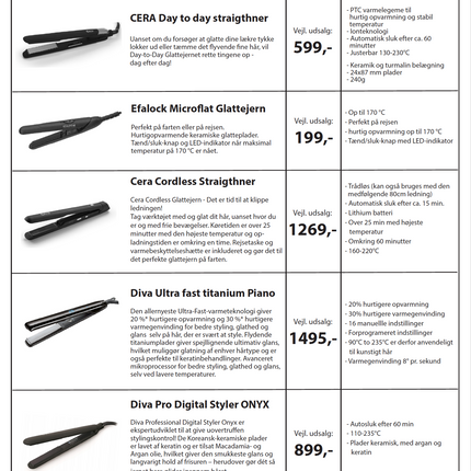 A4 seddel glattejern Vejl. pris til frisørens kunder