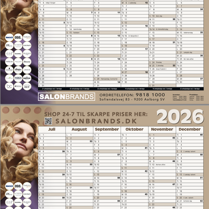 Vægkalender 2026 1. & 2. halvår A3 NEW